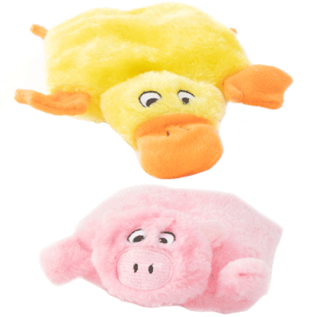 ZIPPY PAWS Squeakie Pad 2-Pack Duck & Pig