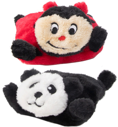 ZIPPY PAWS Squeakie Pad 2-Pack Ladybug & Panda