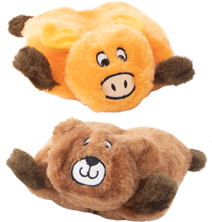 ZIPPY PAWS Squeakie Pad 2-Pack Bear & Moose