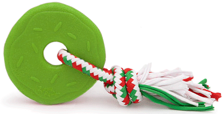 *ZIPPY PAWS Holiday ZippyTuff Teetherz Donut Green