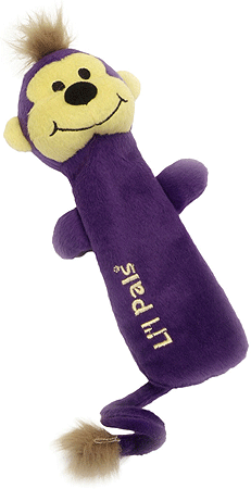 LIL PALS Plush Crinkle Dog Toy 8.5" Monkey