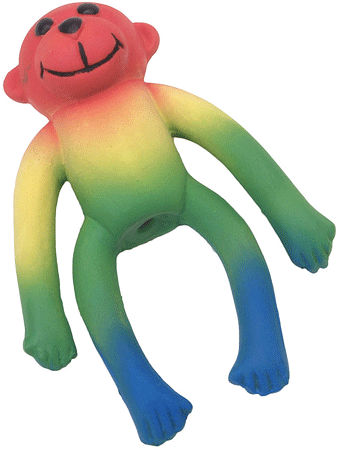 LIL PALS Latex Monkey Toy 4" Multi-Color