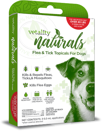 TEVRA Vetality Naturals Flea & Tick Topical for Dogs 40+ lbs 3pk