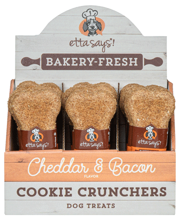 ETTA SAYS! Cookie Crunchers Cheddar & Bacon 24ct Display