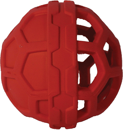 JW PET Treat N Squeak Ball Treat Dispensing Dog Toy M 3.5"