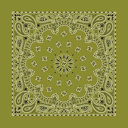 *BANDANNA Paisley Olive 12pk