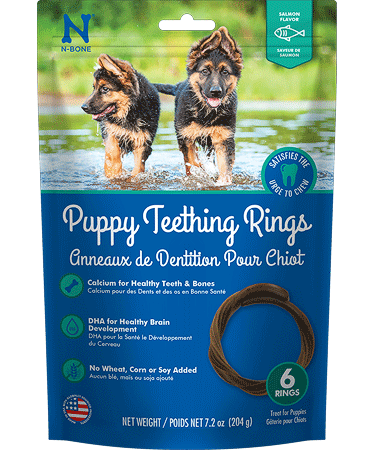 N-BONE Puppy Teething Ring Salmon 6pk