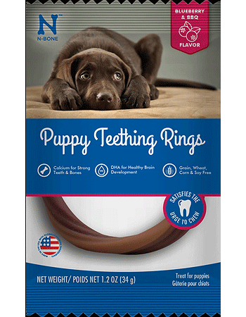 N-BONE Puppy Teething Rings Grain-Free Blueberry & BBQ