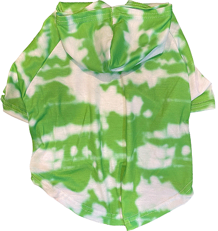 *FASHION PET Tie Dye Hoodie Green & White XS