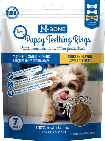 N-BONE Teeny Puppy Teething Rings Chicken 7pk