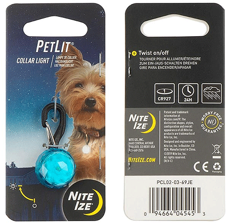 *NITE IZE PetLit LED Collar Light - Turquoise Jewel