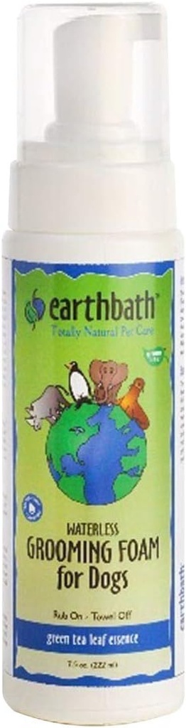 *EARTHBATH Waterless Shed Control Foam for Dogs Green Tea 8oz