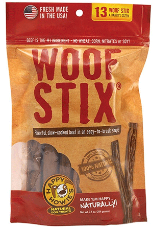 HAPPY HOWIE'S Baker's Dozen Beef Woof Stix 6"