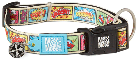 *MAX&MOLLY Smart ID Dog Collar Comic XS 9-14"