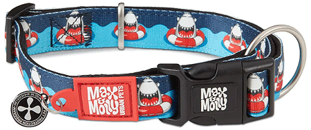 *MAX&MOLLY Smart ID Dog Collar Frenzy The Shark S 11-18"