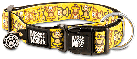 MAX&MOLLY Smart ID Dog Collar Monkey Maniac M 13-21"