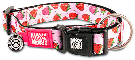 *MAX&MOLLY Smart ID Dog Collar Strawberry Dream S 11-18"