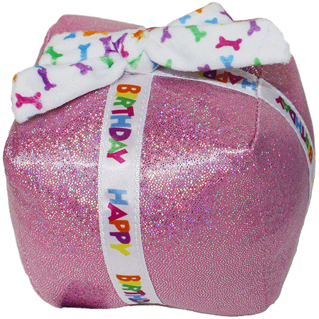 *MULTIPET Birthday Present Dog Toy 3.5" Pink