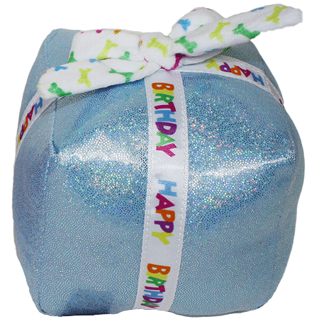 *MULTIPET Birthday Present Dog Toy 3.5" Blue