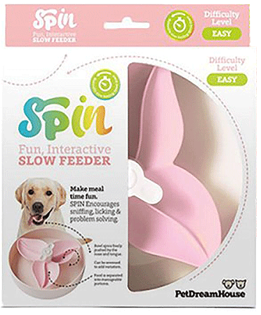 *PetDreamHouse SPIN Slow Feeder Pet Bowl Bougainvillea Pink