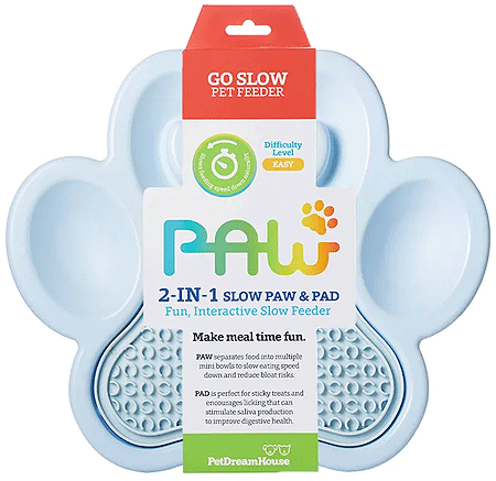 PetDreamHouse PAW 2-in-1 Lick Pad w/Slow Feeder Baby Blue