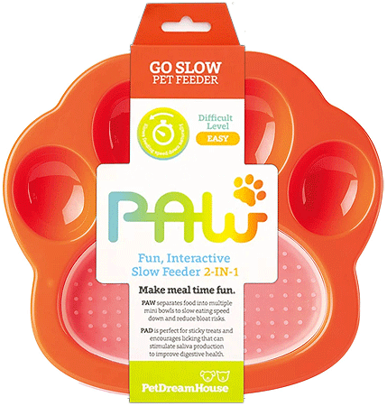 *PetDreamHouse PAW Mini 2-in-1 Slow Feeder & Lick Pad Orange