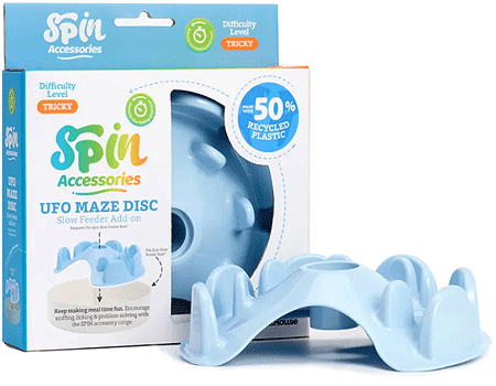 PetDreamHouse SPIN Slow Feeder Insert UFO Maze Baby Blue