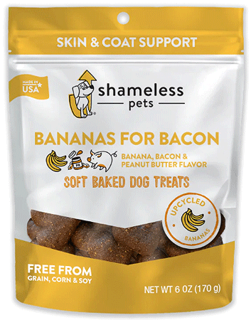 SHAMELESS PETS Soft Baked Dog Treats Bananas For Bacon 6oz