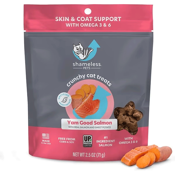 SHAMELESS PETS Crunchy Yam Good Salmon Cat Treats 2.5oz