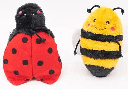 ZIPPYPAWS Crinkle 2-Pack Bee & Ladybug