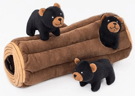 ZIPPYPAWS Zippy Burrow Black Bear Log