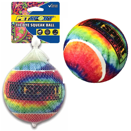 PETSPORT Tie Dye Squeak Ball 4" 1pk