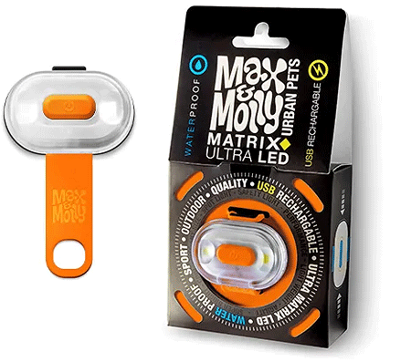 MAX&MOLLY Ultra Bright LED Pet Light (Hangtag Pkg) Orange