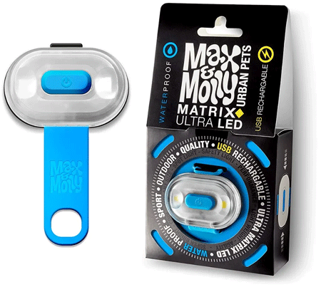 MAX&MOLLY Ultra Bright LED Pet Light (Hangtag Pkg) Blue