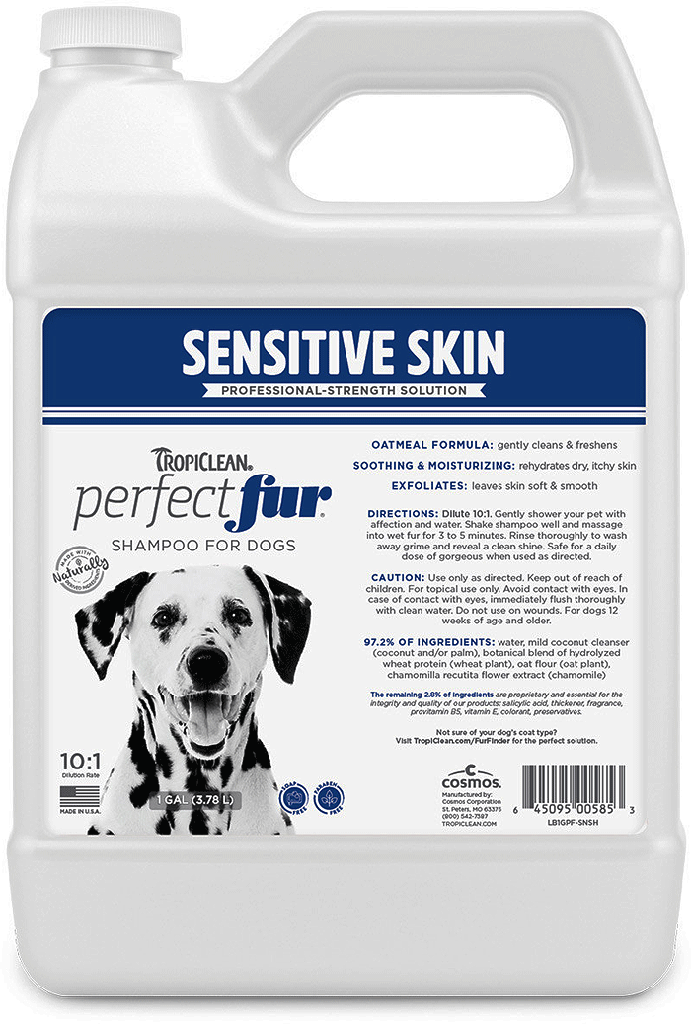 TROPICLEAN PerfectFur Sensitive Skin Shampoo 10:1 Gallon