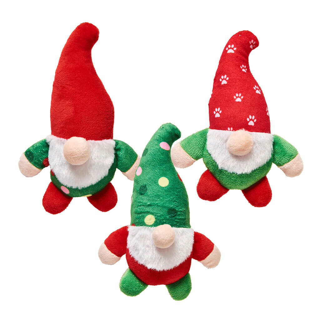 ETHICAL/SPOT Holiday Gnome Dog Toy Asst 6"