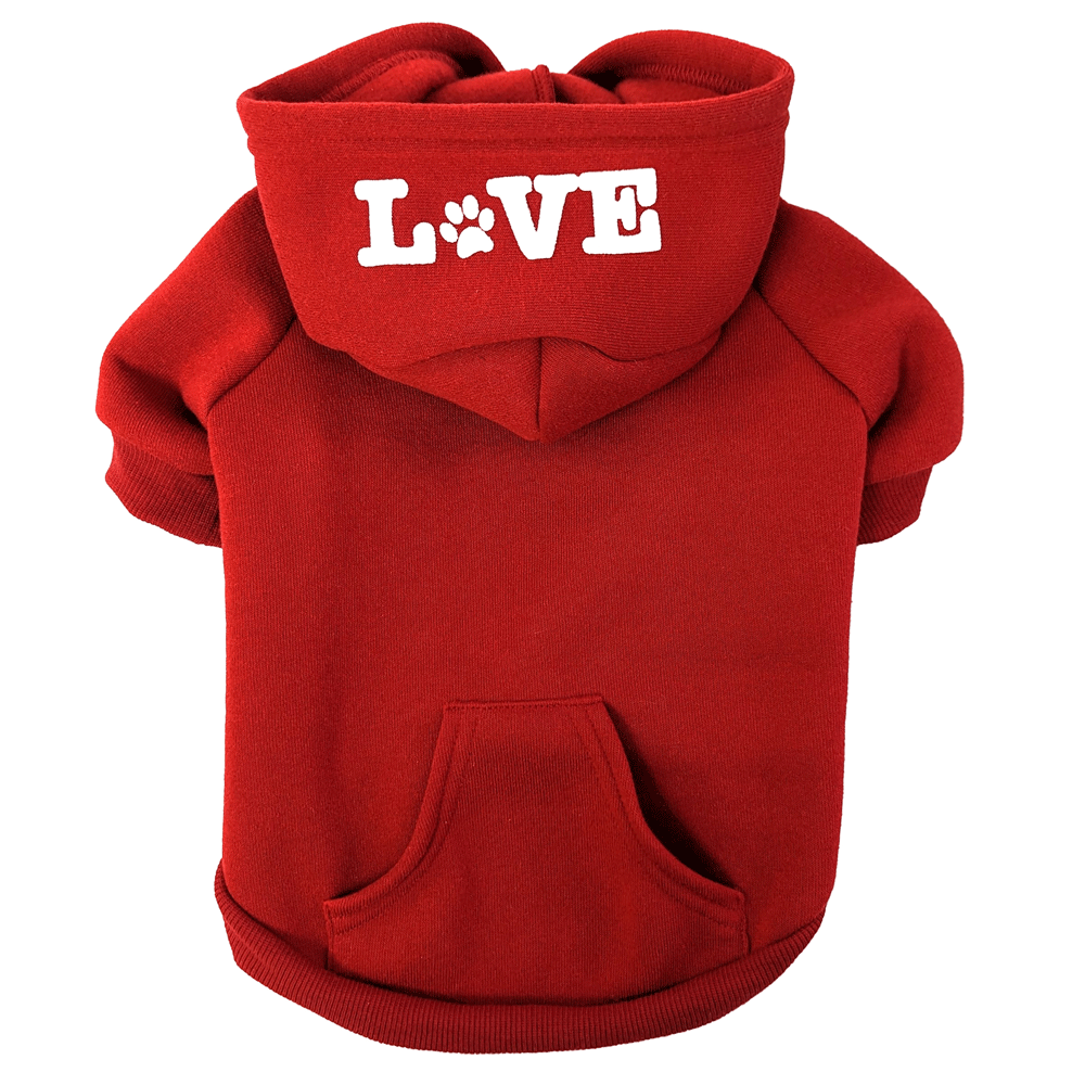 *FASHION PET Love That Hoodie Red Large