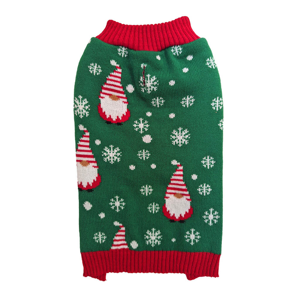 *FASHION PET Holiday Gnome Sweater Green L