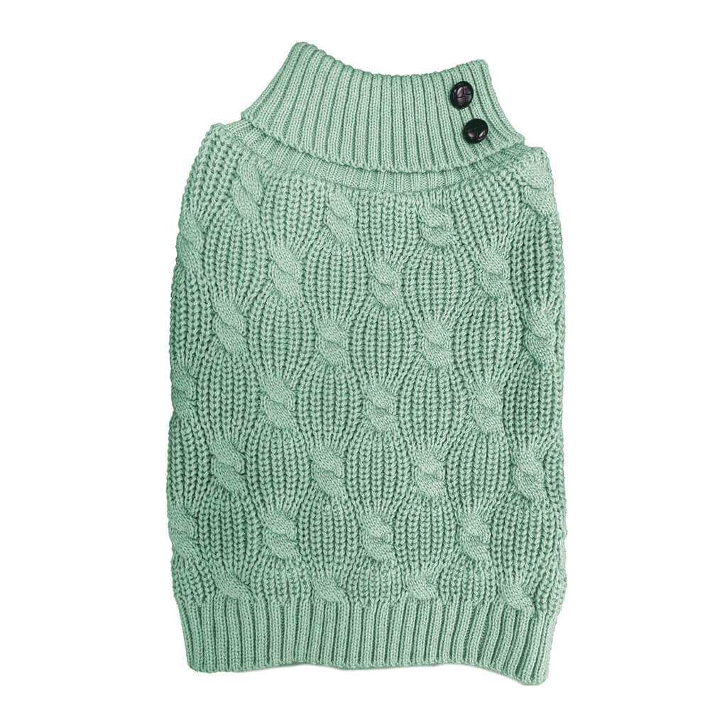 FASHION PET Textured Cable Sweater Sage XL