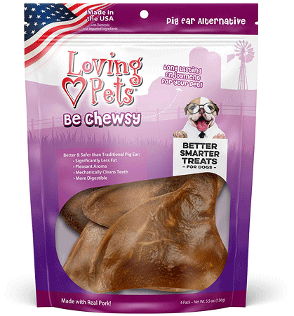 LOVING PETS Be Chewsy Pig Ear Alternative Chews 4pk