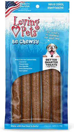 LOVING PETS Be Chewsy Bully Sticks Alternative Chews 6" 5pk