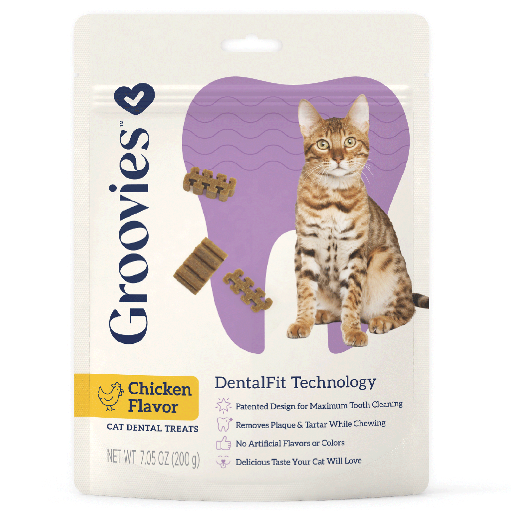 GROOVIES Cat Dental Chicken Treats 7.05oz