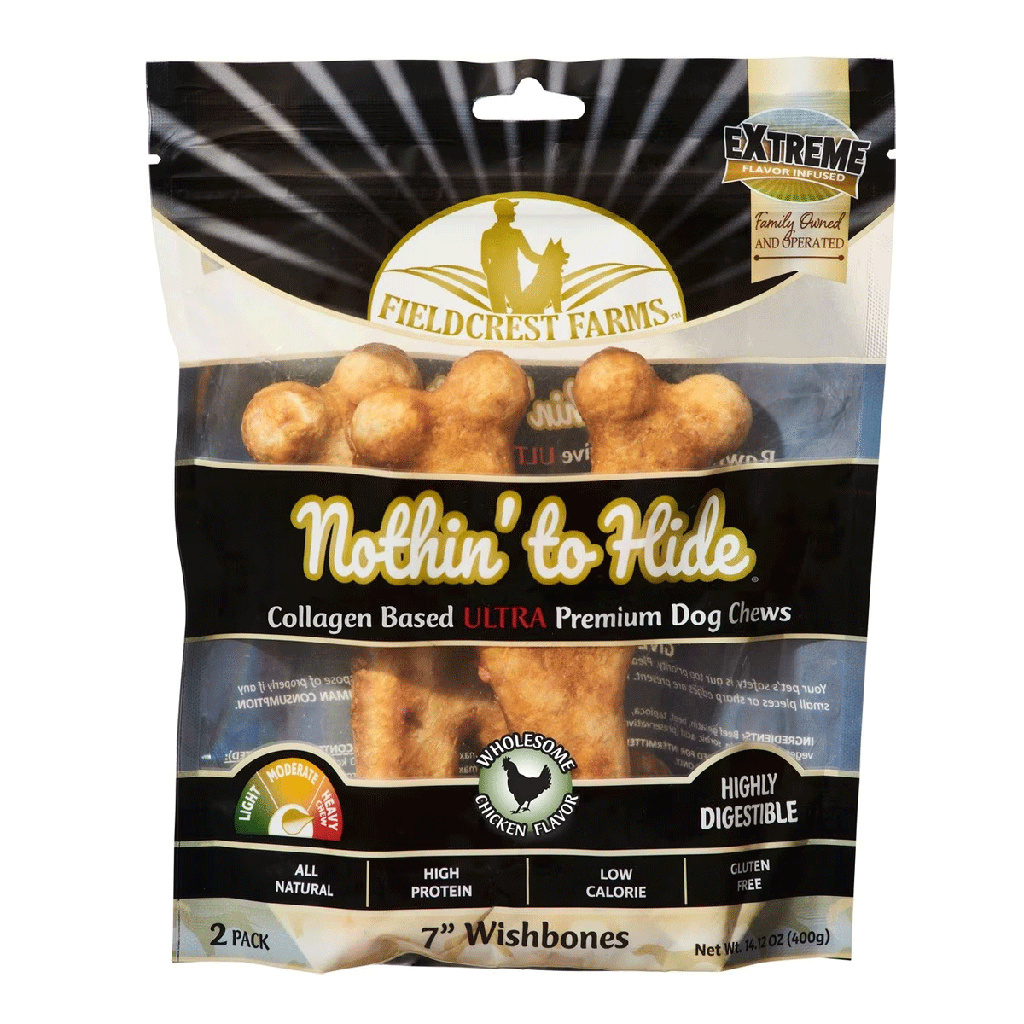 ^FIELDCREST FARMS Nothin' To Hide Ultra Wishbone 7" Chicken 2pk