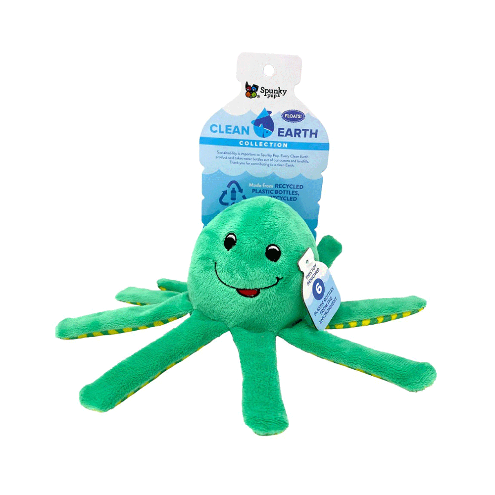 SPUNKY PUP Clean Earth Octopus Small