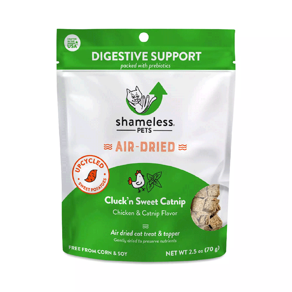 SHAMELESS PETS Air-Dried Cat Treat & Topper Cluck'n Sweet Catnip 2.5oz