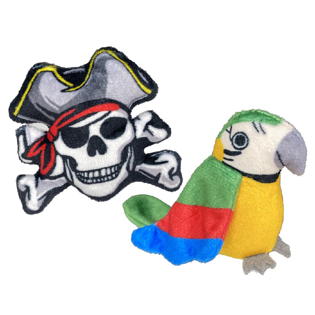 MULTIPET Margaritaville Parrot/Skull Cat Toy 2pk