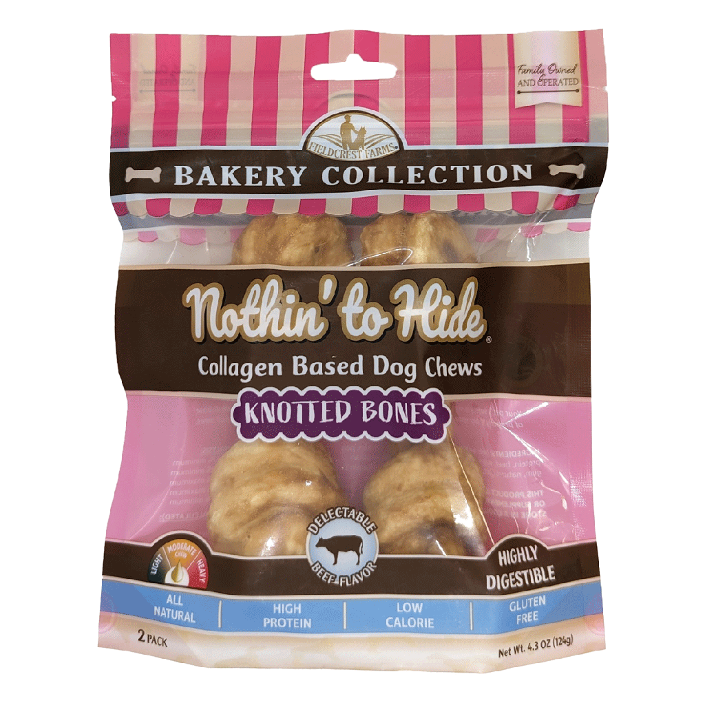 NOTHIN' TO HIDE Bakery Beef Knotted Bone 6" 2pk