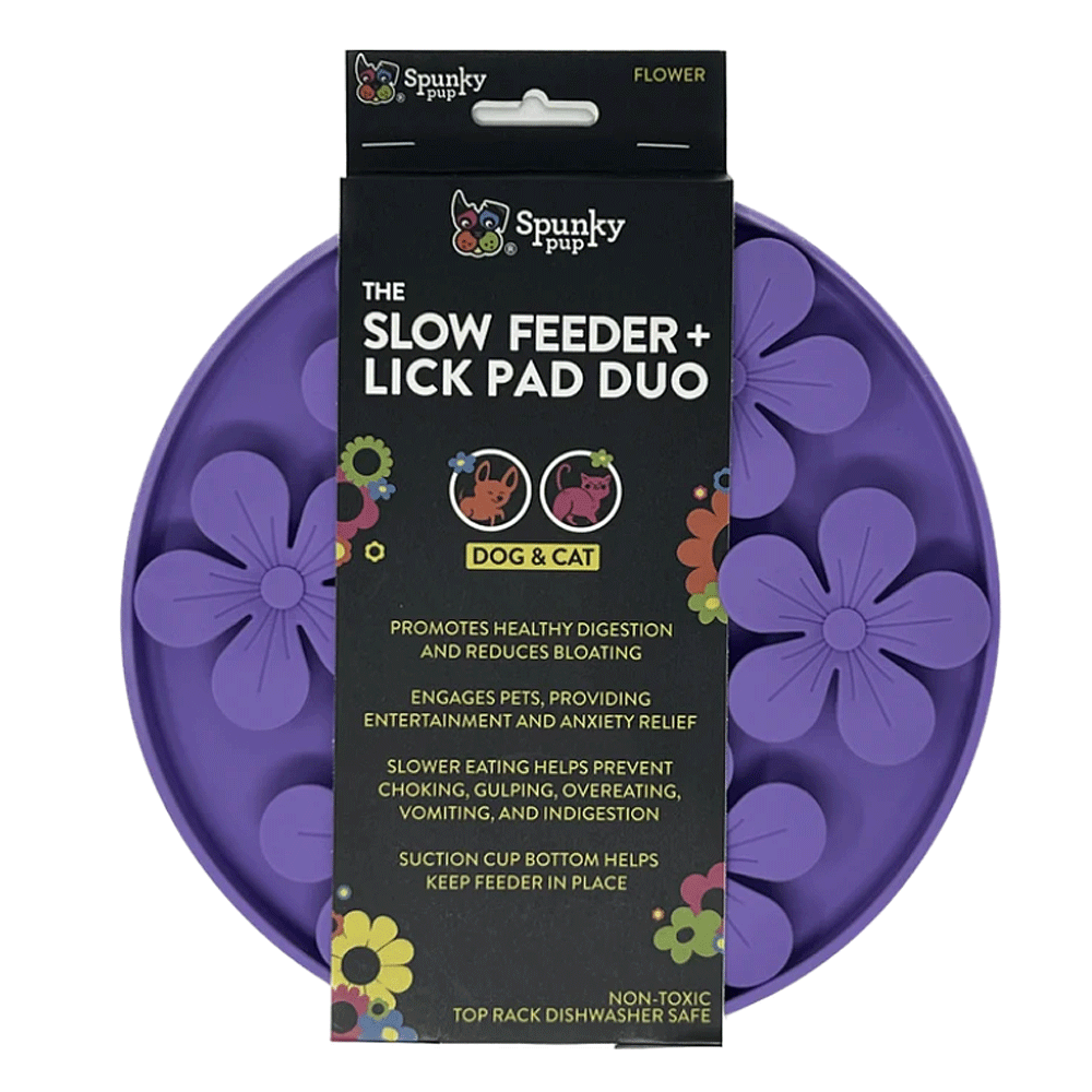 SPUNKY PUP Slow Feeder & Lick Pad Duo Flower