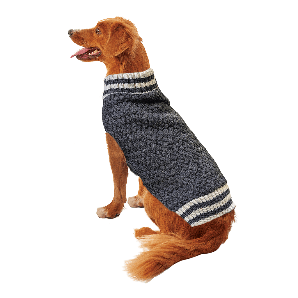 *FASHION PET Waffle Knit Sweater Gray XS