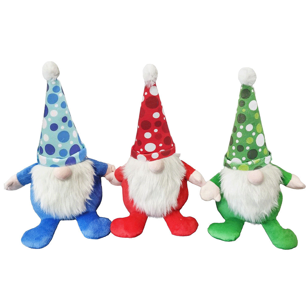 MULTIPET Holiday Gnomes w/ Polka Dots 12"